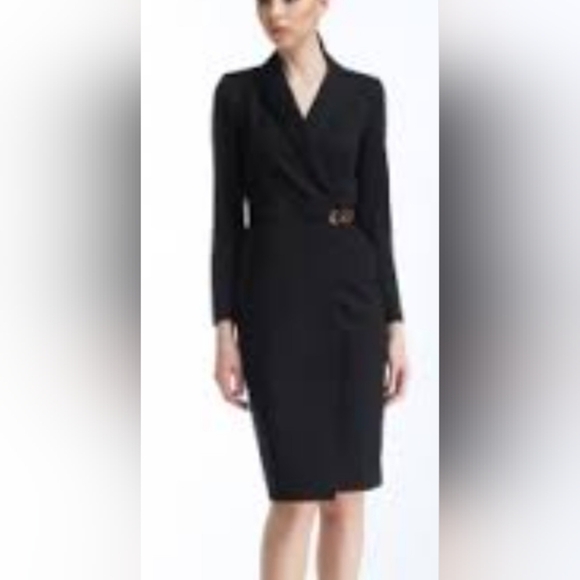 GBL Navy Gold Chain Belt Structured Blazer Dress Size 10 - Picture 1 of 10